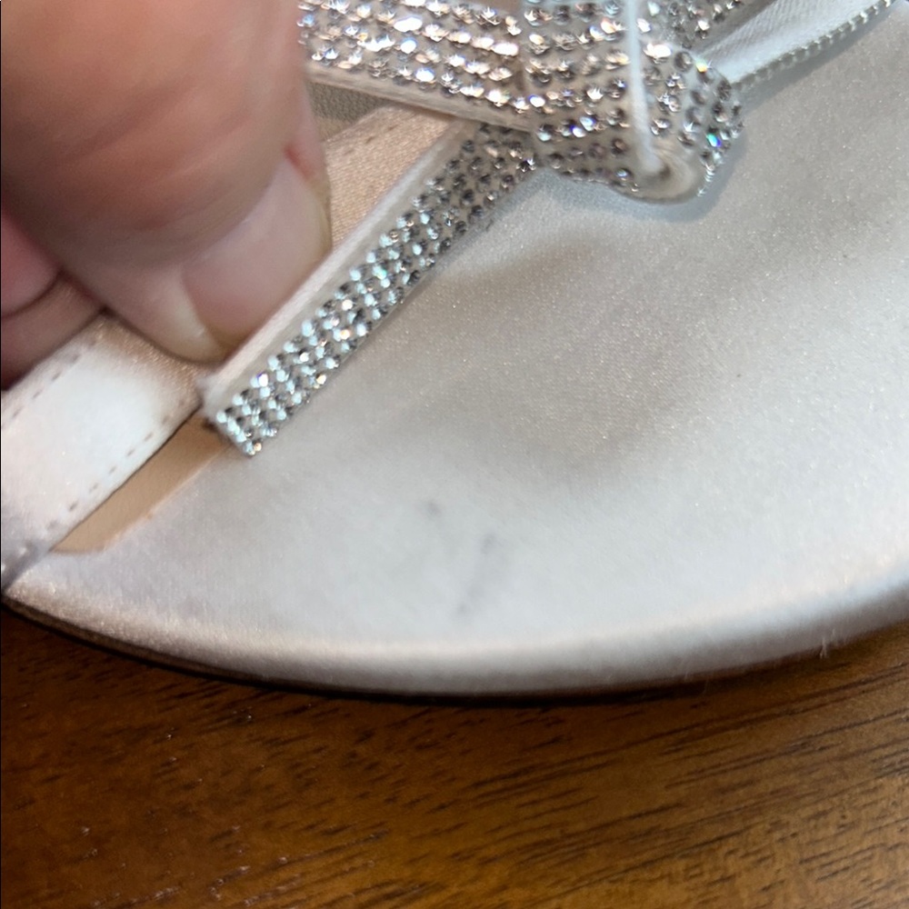 Stuart Weitzman Satin Bow Crystal Heels – Elegant Bridal/Evening Sandals sz 8 - Picture 6 of 12
